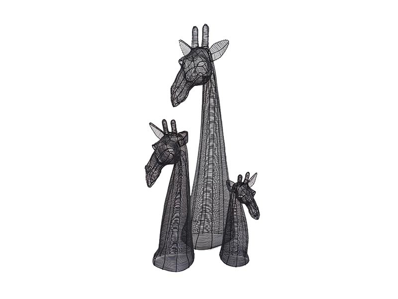 Wire Giraffe Bust - Black